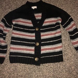 Striped button down cardigan